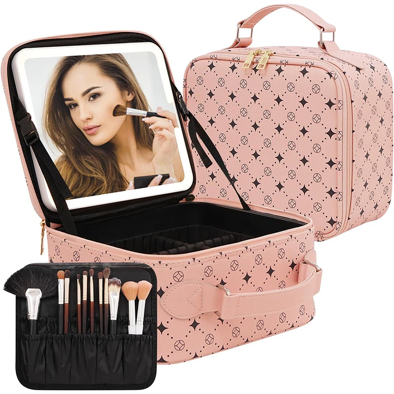 Led Mirror Portable Makeup Case