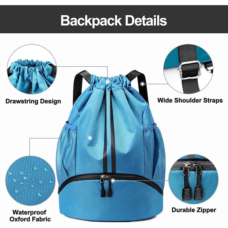 Sports Drawstring Swim Gym Bag with Shoes show 2 Sports Drawstring Swim Gym Bag with Shoes show 2