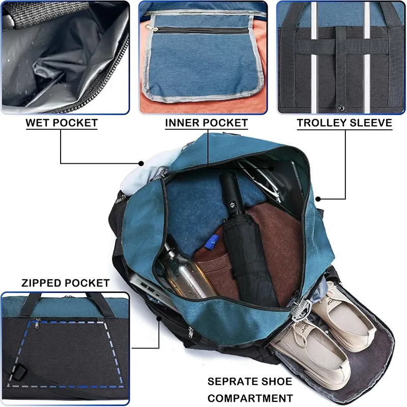 Gym Bags for Women Men with Wet Shoe Compartment pocket Gym Bags for Women Men with Wet Shoe Compartment pocket